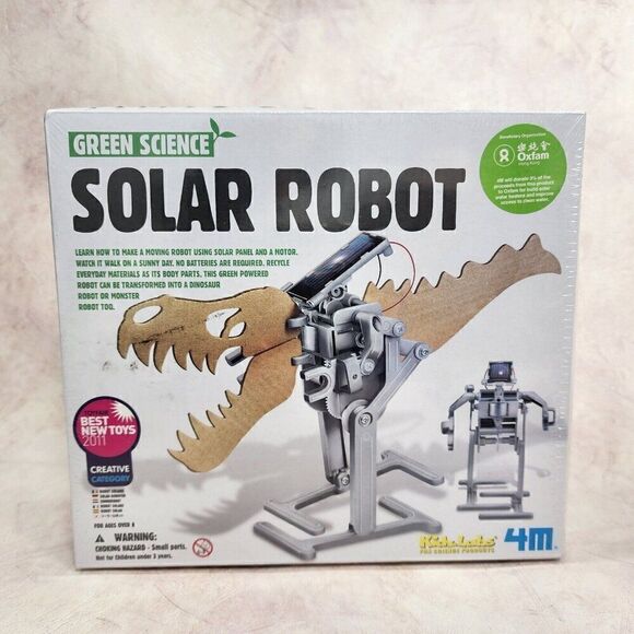 2 - 4M Green Science Solar Robot Dinosaur TRex & Soda Can Robug Sealed - Picture 2 of 7